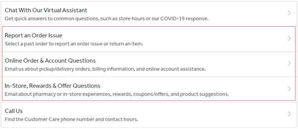 Stop and Shop customer service via Mail